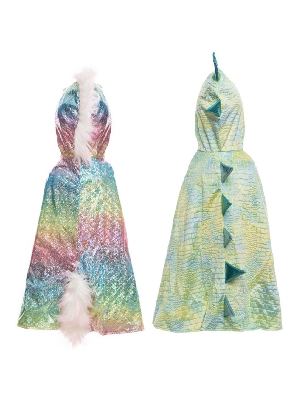 Reversible Unicorn & Sea Dragon Kids Costume Cloak - Multicolor & Light Green